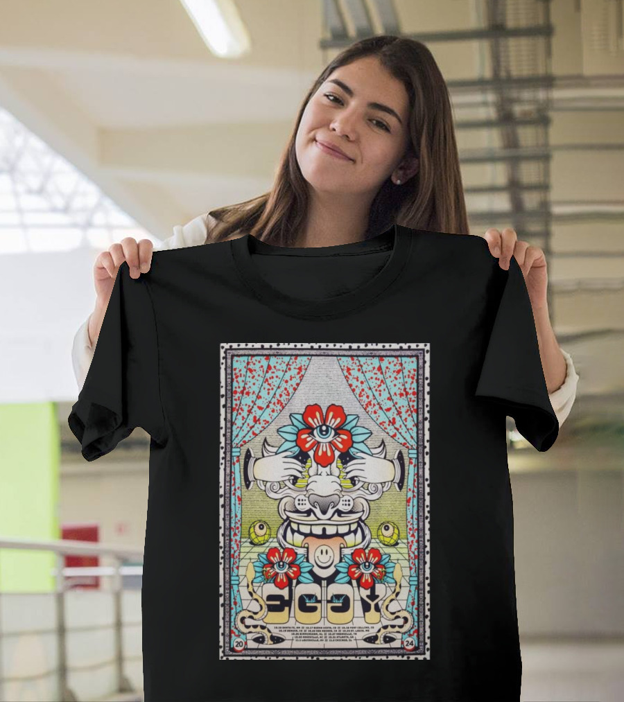 Eggy Tour October November 2024 Floral Mask T-Shirt