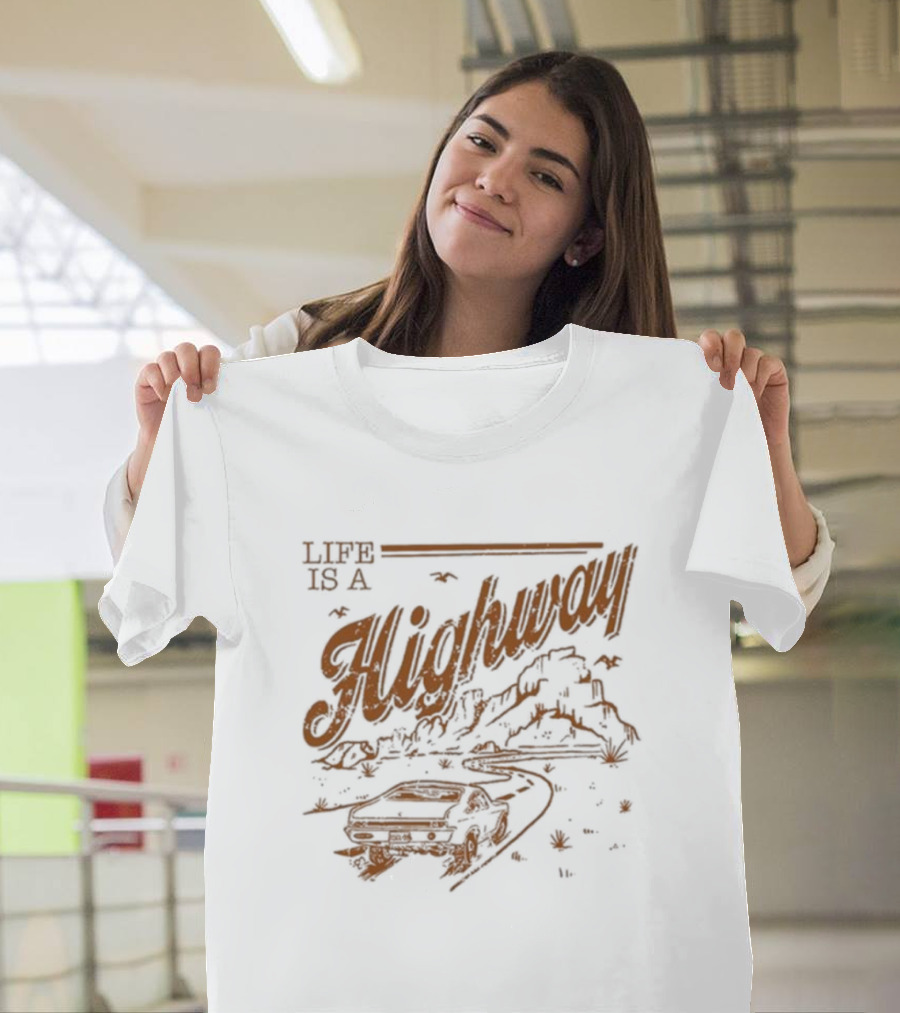 Rascal Flatts Life is a Highway Vintage Car Desert Journey T-Shirt