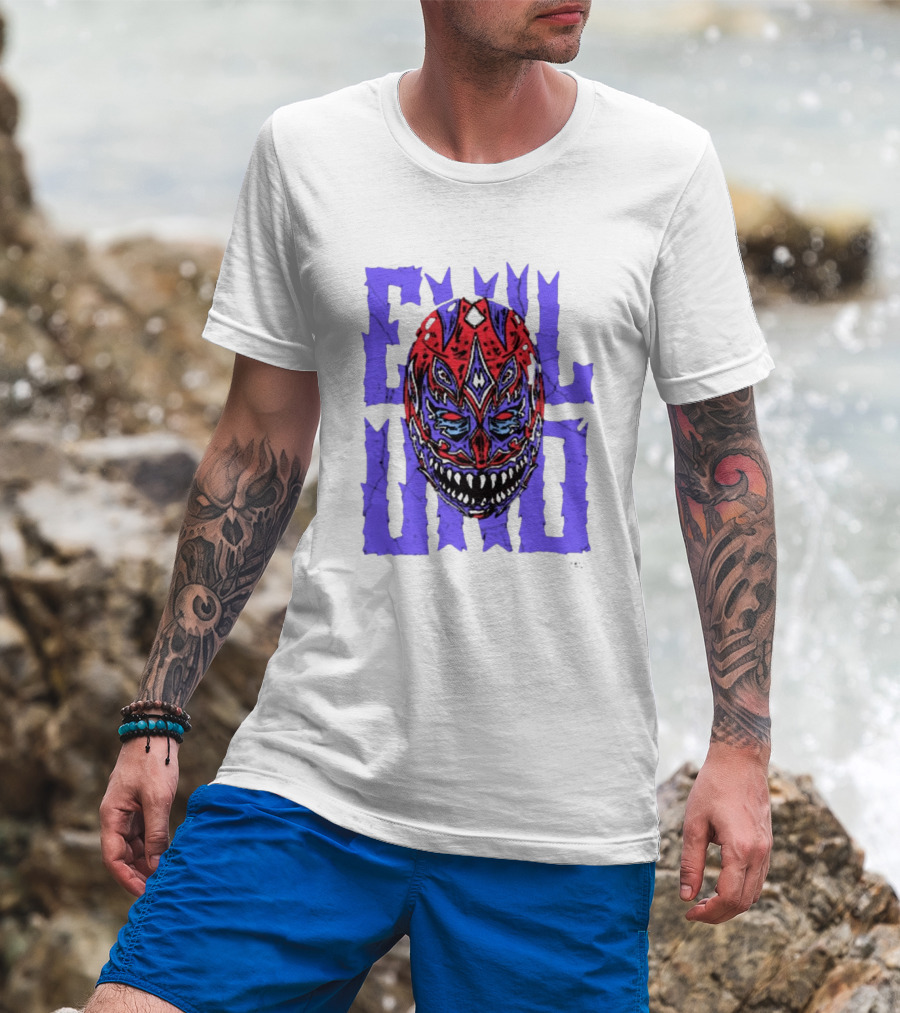 Evil Uno Mask Monster AEW T-Shirt