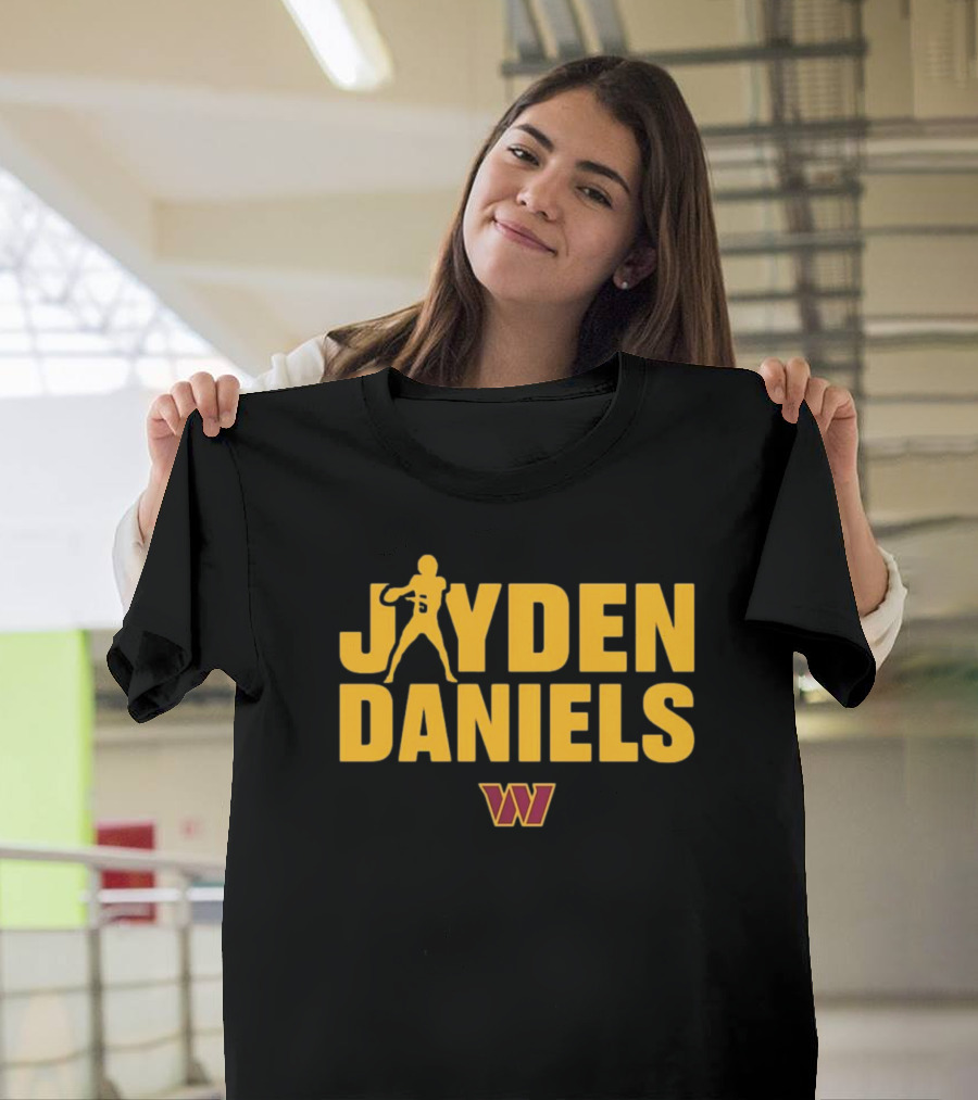 Jayden Daniels Washington Commanders NFL Play Motion T-Shirt