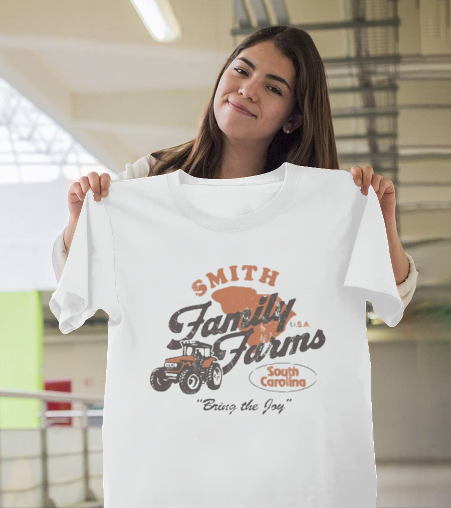 Smith Family Farms USA South Carolina Bring The Joy Retro Tractor T-Shirt