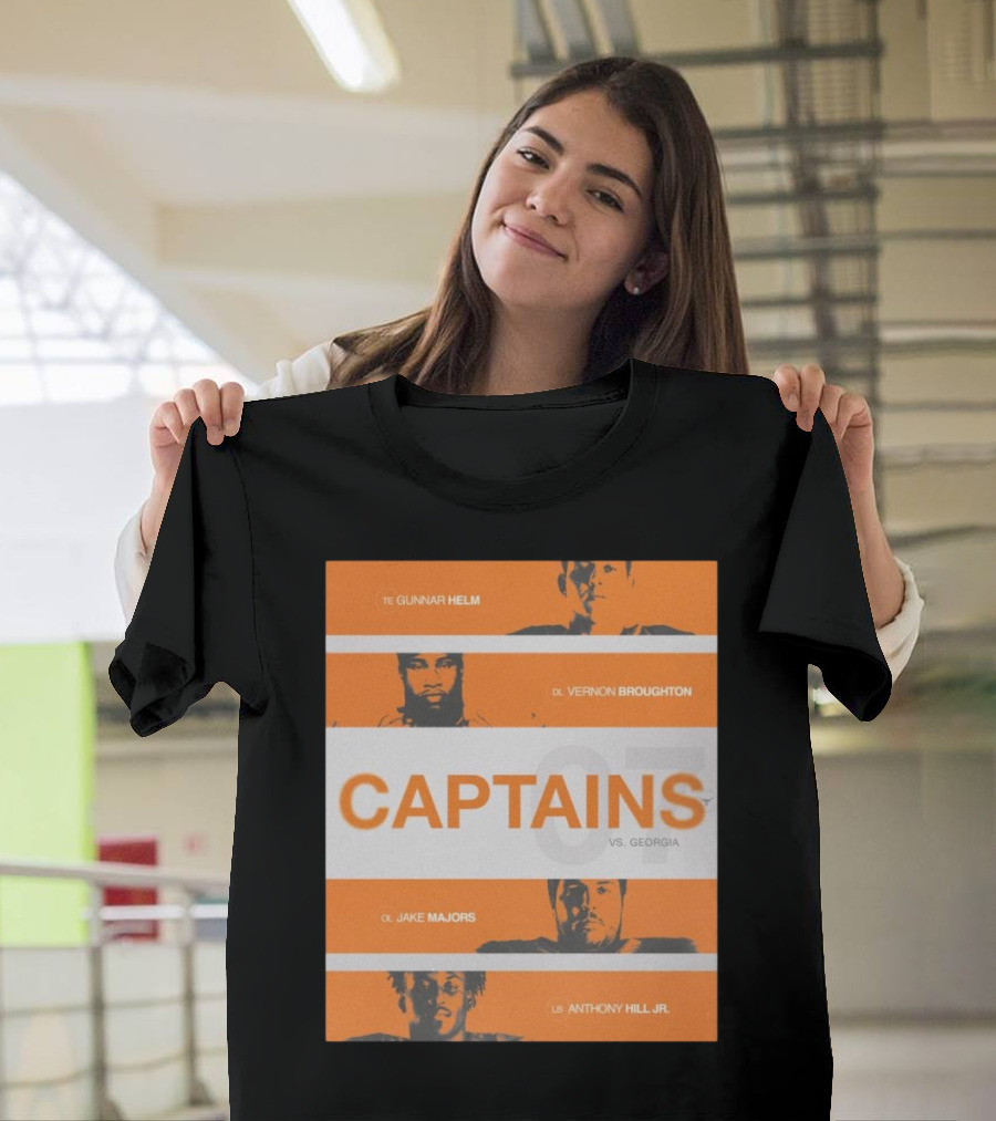 Captains Game 7 Gunnar Helm Vernon Broughton Jake Majors Anthony Hill Jr Vs Georgia T-Shirt