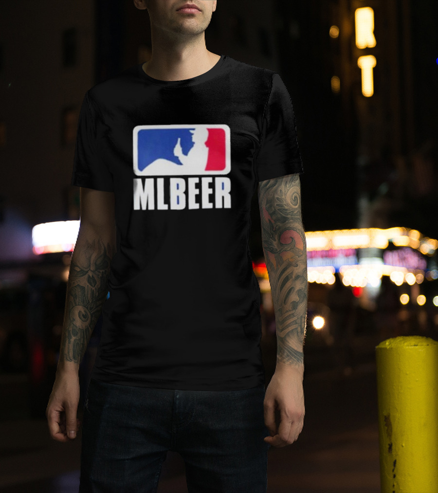 MLBEER MLB Parody Logo Funny Baseball Beer Enthusiast T-Shirt