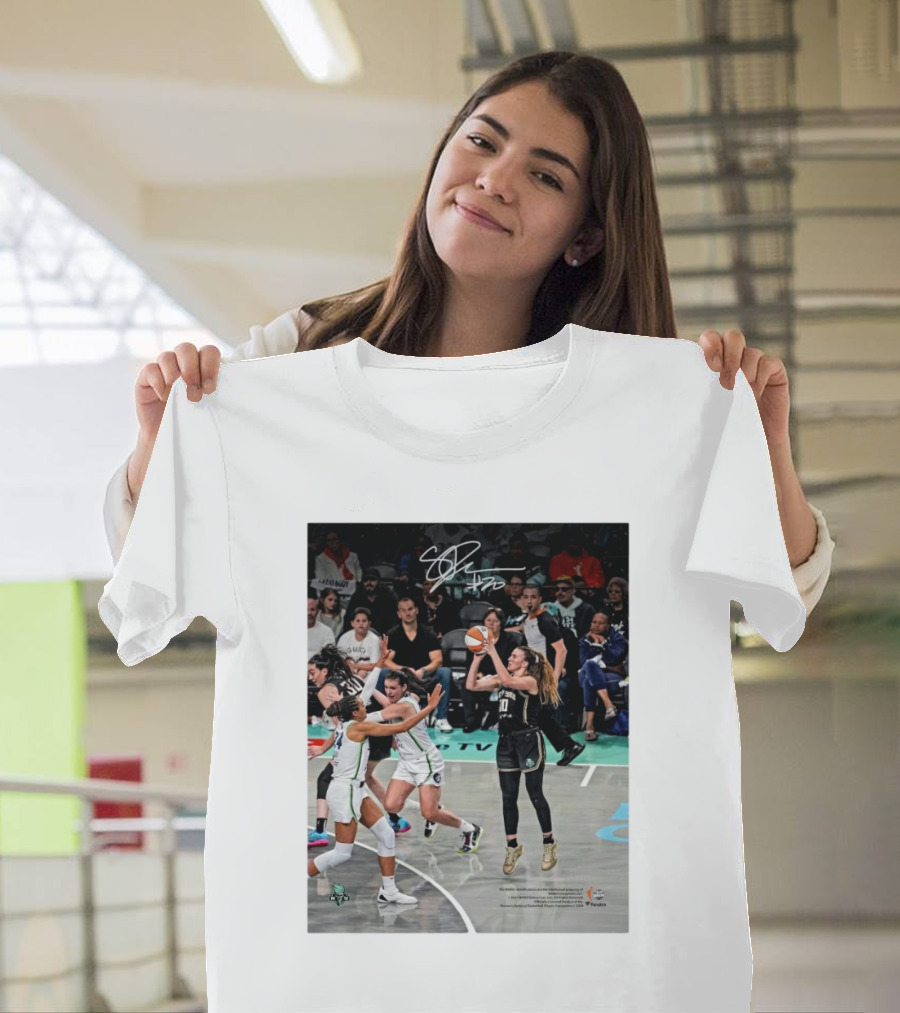 Sabrina Ionescu New York Liberty WNBA 2024 Finals Champions Basketball Action Signature T-Shirt