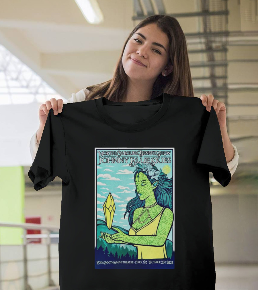North Carolina Benefit Show Johnny Blue Skies Koka Booth Amphitheatre Cary October 21 T-Shirt