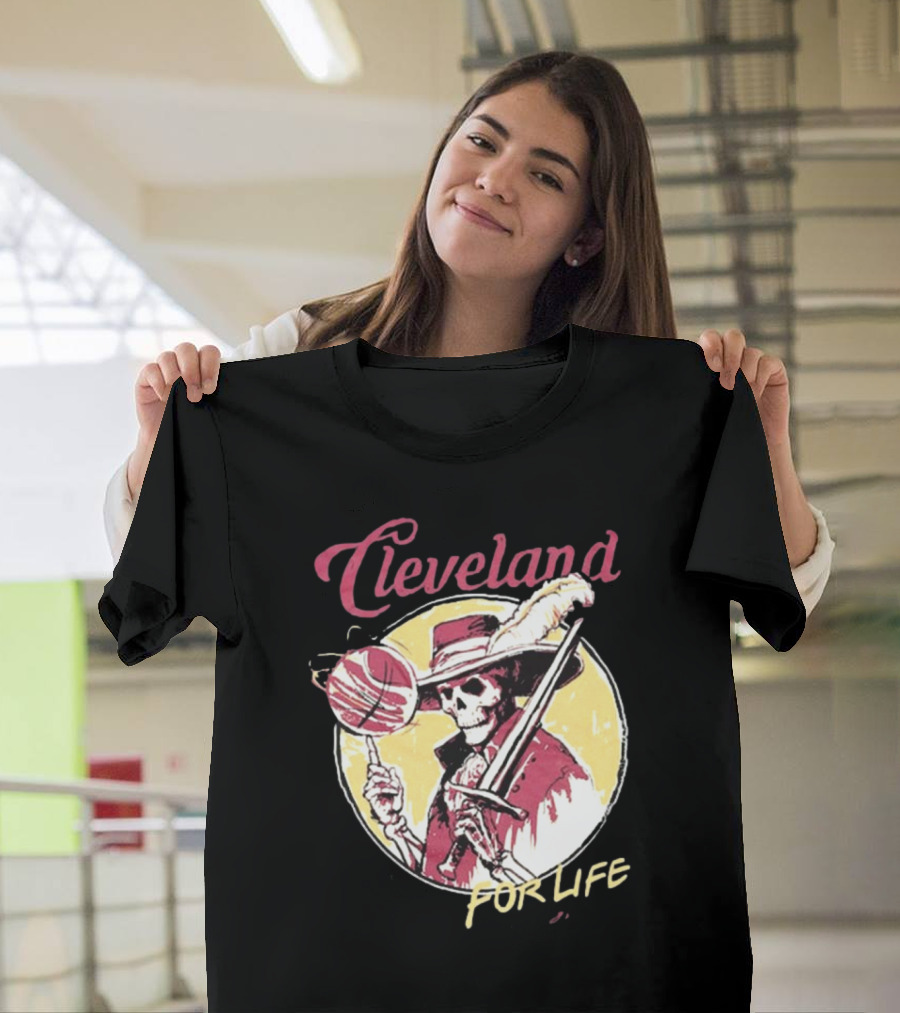 Cleveland Basketball Skeleton For Life T-Shirt