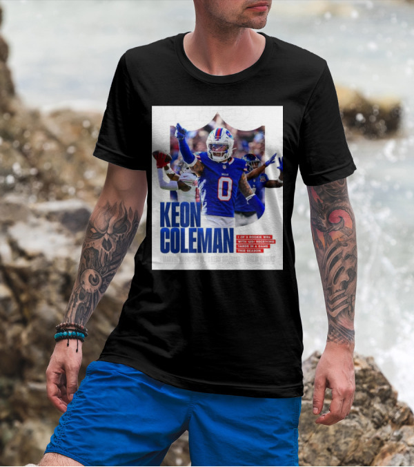 Keon Coleman Buffalo Bills Rookie WR With 125+ Receiving Yards This Season T-Shirt