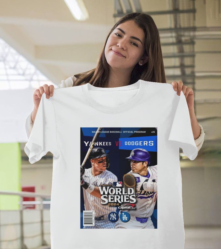 Yankees vs Dodgers MLB World Series 2024 Official Program Capital One T-Shirt
