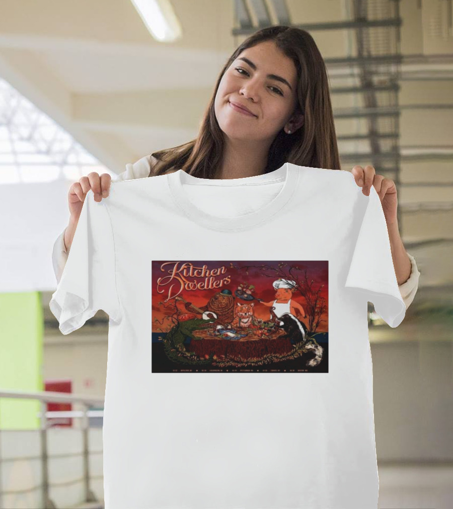 Kitchen Dwellers Fall October 2024 Tour Woodland Animal Chef Gathering T-Shirt