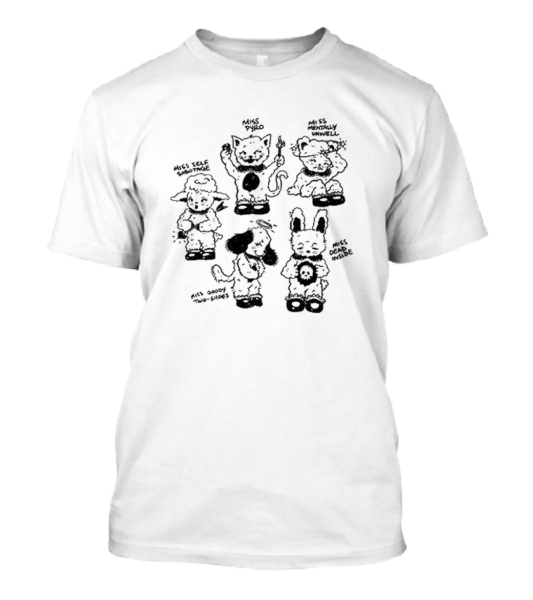 Bi Briggs Miss Pyro Miss Self-Sabotage Miss Mentally Unwell Miss Daddy Issues Miss Dead Inside Characters Raglan T-Shirt