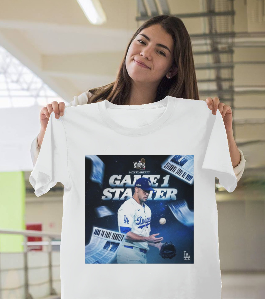 Jack Flaherty Los Angeles Dodgers Game 1 Starter World Series T-Shirt