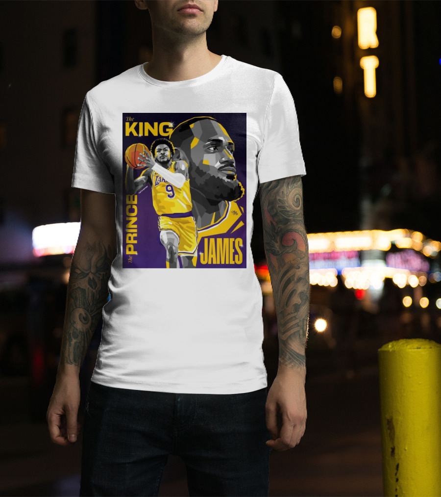The King The Prince LeBron James Bronny James Lakers NBA T-Shirt