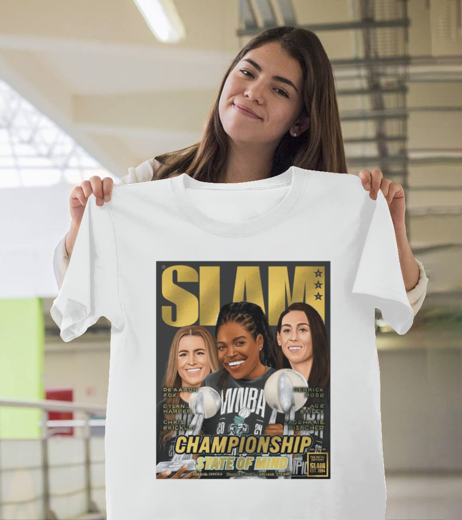 Slam Championship State of Mind Sabrina Jonquel Jones Breanna Stewart New York Liberty WNBA T-Shirt