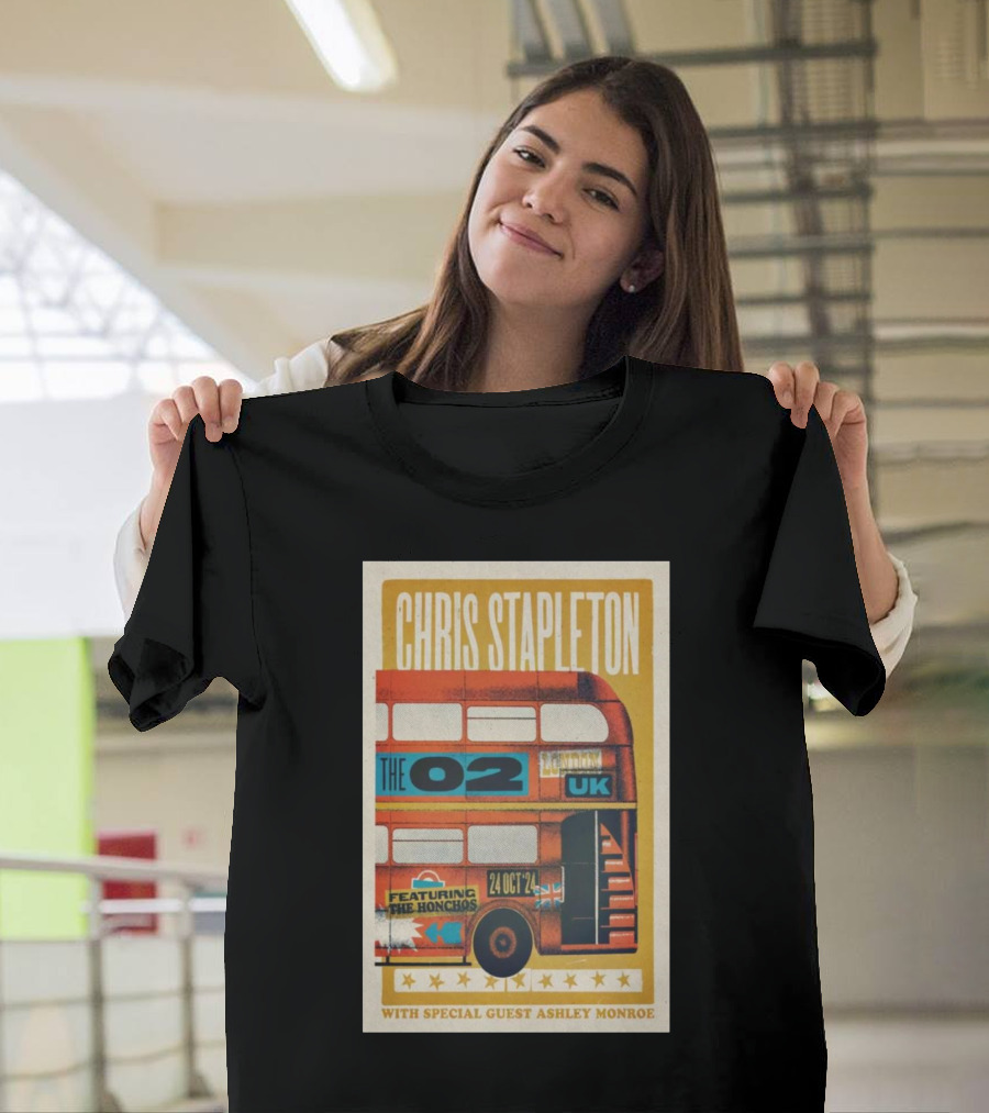 Chris Stapleton The O2 London UK Oct 24 2024 Featuring The Honchos With Special Guest Ashley Monroe T-Shirt