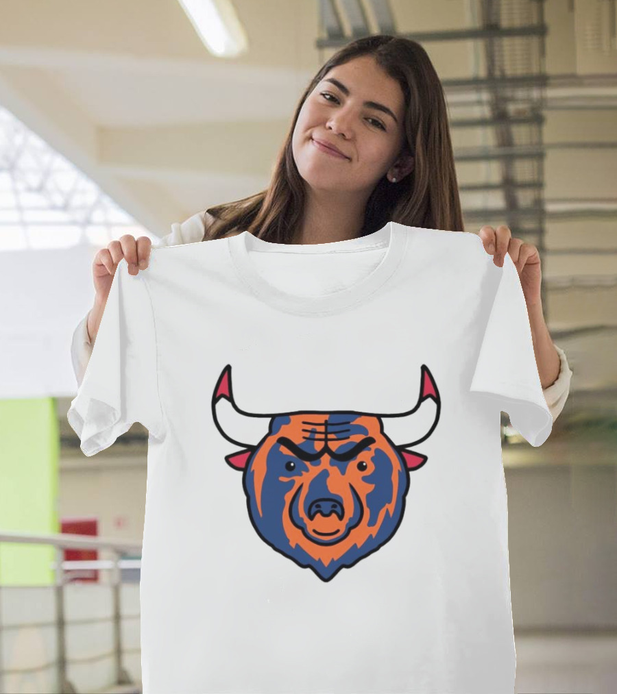 NFL Bears NBA Bulls Logo Mashup Combo T-Shirt