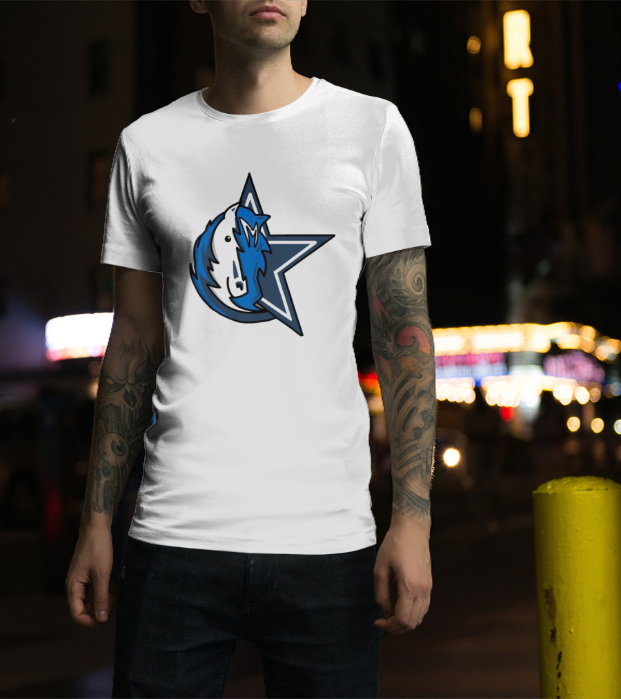 NFL NBA Cowboys Mavericks Logo Mashup Combine T-Shirt