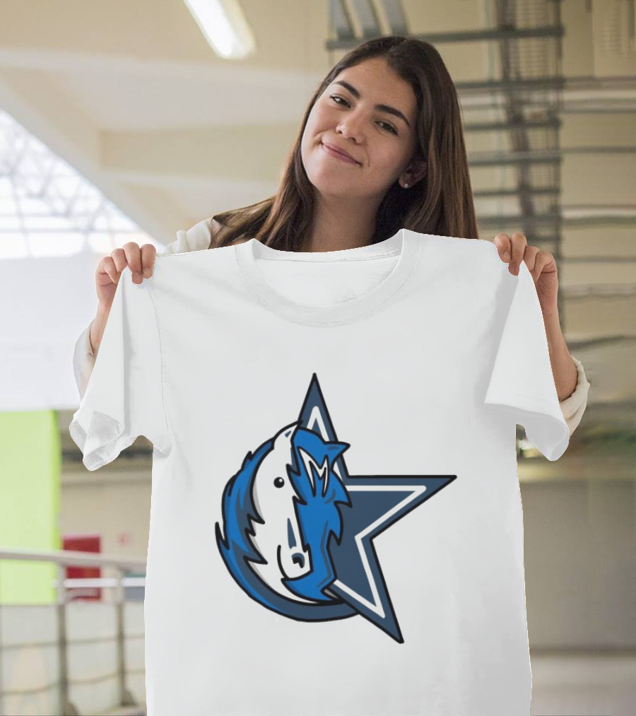 NFL NBA Cowboys Mavericks Logo Mashup Combine T-Shirt