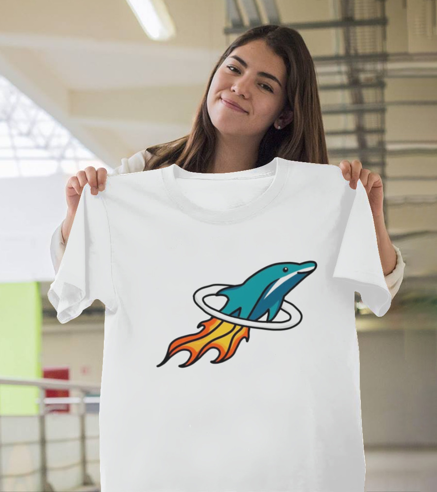 Dolphins X Rockets Crossover Logo Mashup T-Shirt