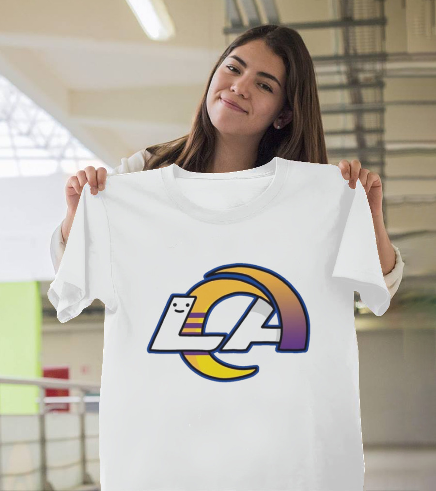 NFL NBA Los Angeles Rams Lakers Logo Mashup T-Shirt