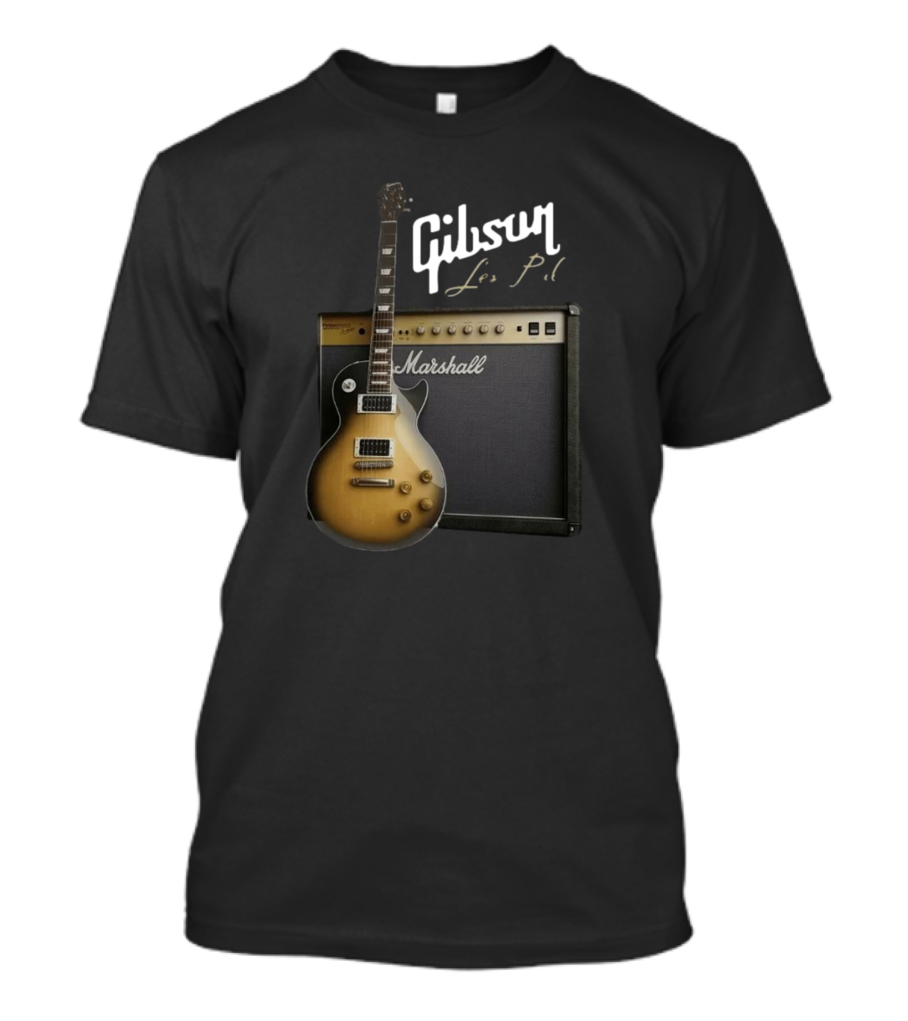 Gibson Les Paul Guitar With Marshall Amplifier T-Shirt