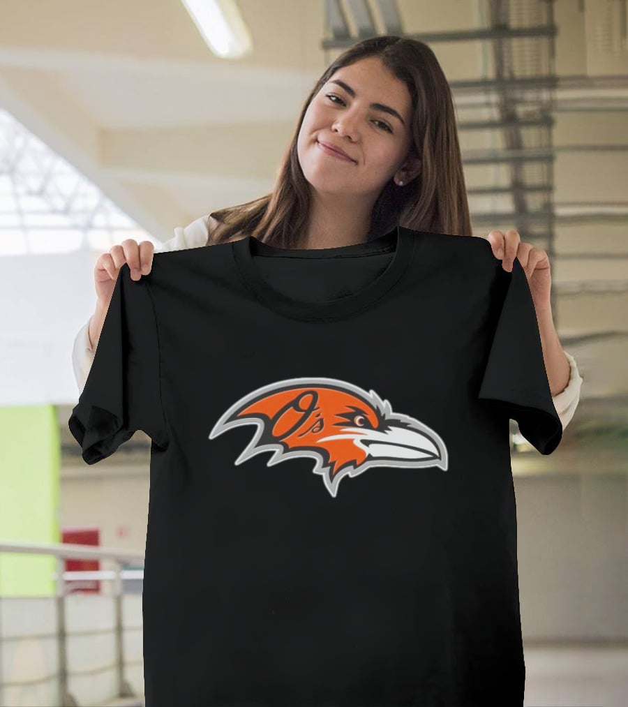 NFL MLB Baltimore Ravens Orioles Logo Mashup T-Shirt