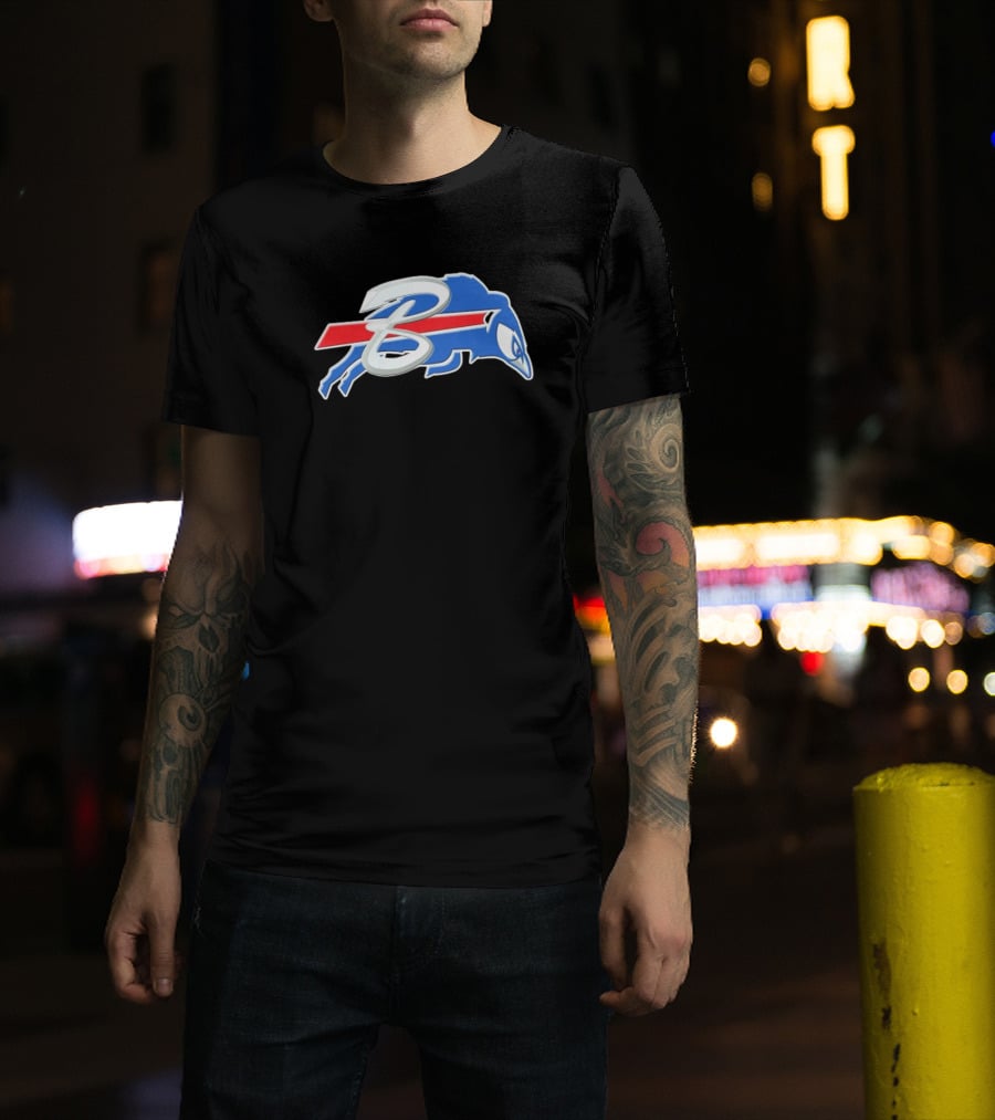 Buffalo Bills X Toronto Blue Jays Logo Mash NFL X MLB T-Shirt