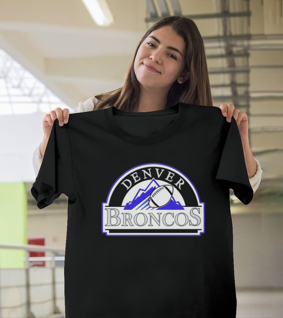 Denver Broncos Colorado Rockies Logo Mashup NFL MLB T-Shirt