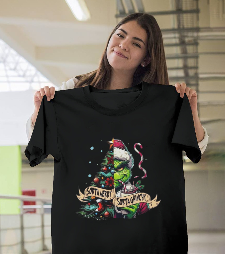 Sorta Merry Sorta Grinchy Grinch Christmas T-Shirt