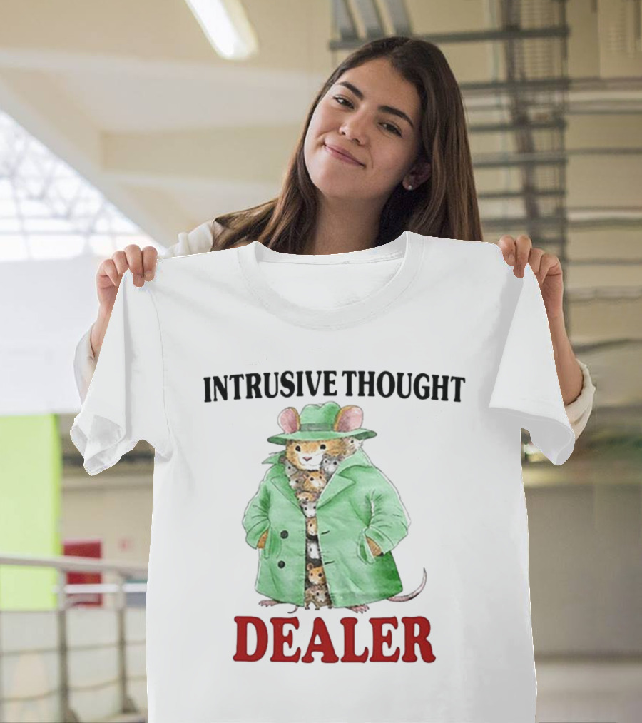 Intrusive Thought Dealer Mouse In Trench Coat T-Shirt