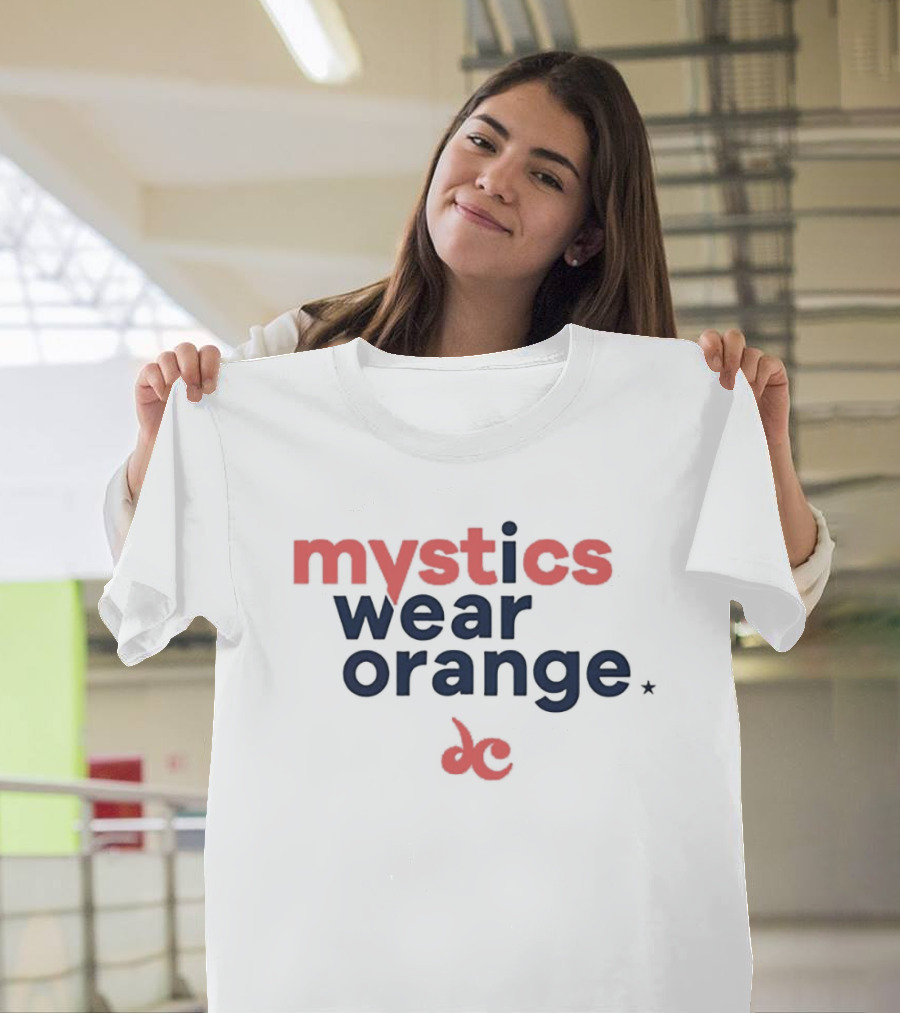 Mystics Wear Orange Karlie Samuelson Washington Mystics Promotion T-Shirt