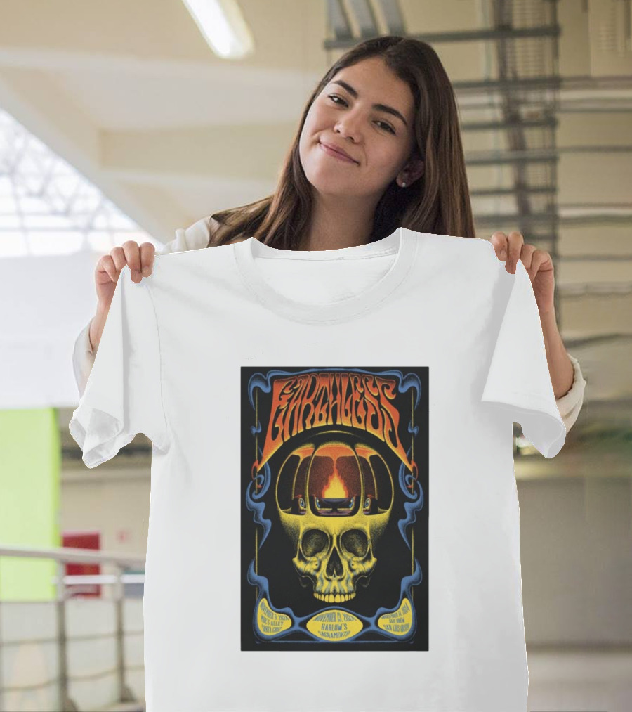 Earthless Skull Artwork November 14 2024 Morro Bay San Luis Obispo CA Concert T-Shirt