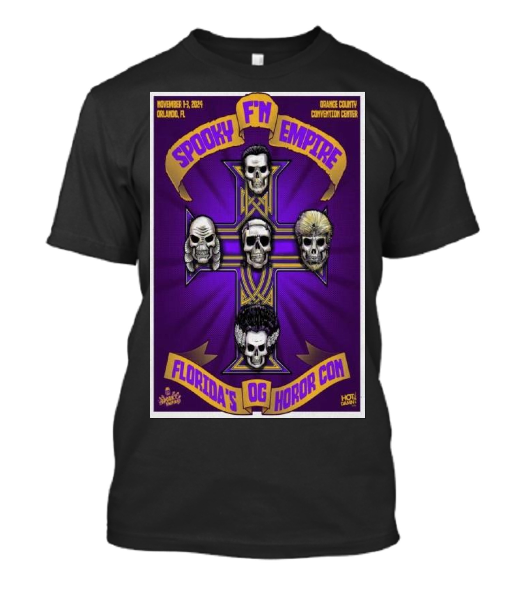 Spooky F'n Empire November 1-3 2024 Florida's OG Horror Con Orlando FL Orange County Convention Center T-Shirt