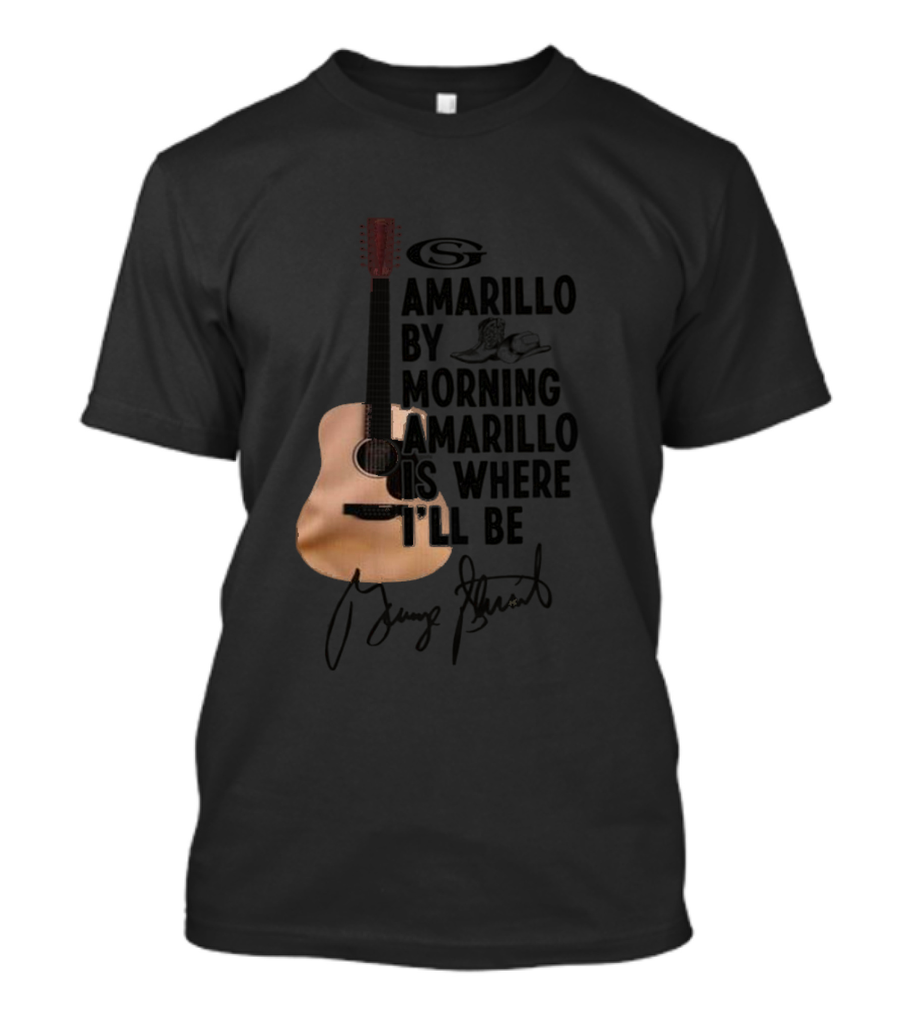George Strait Amarillo By Morning Amarillo Is Where I’ll Be Acoustic Elements Signature T-Shirt