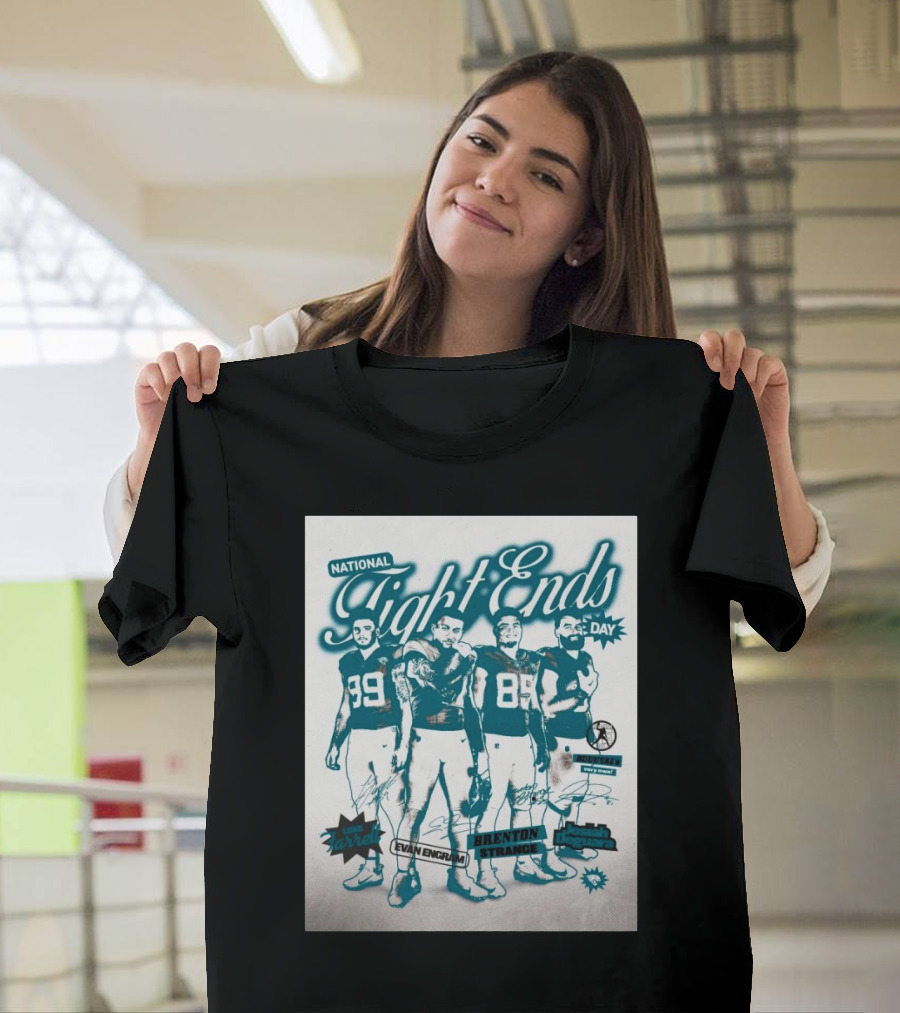National Tight Ends Day Luke Farrell Evan Engram Brenton Strange Josiah Deguara Signatures T-Shirt