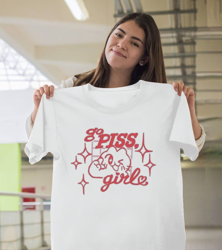 Go Piss Girl Cute Character with Stars T-Shirt