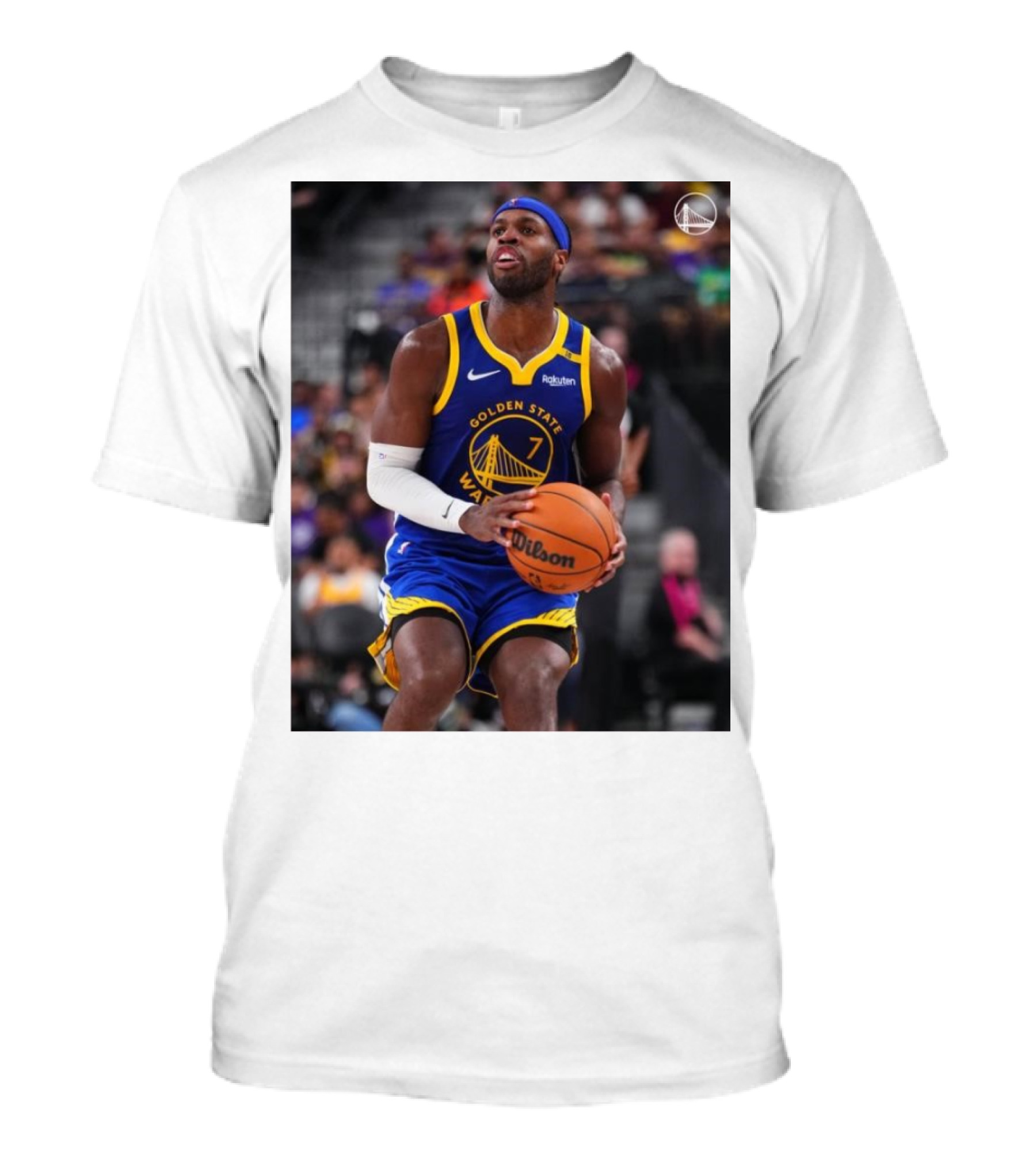 Golden State Warriors Buddy Hield Basketball Action With Wilson Ball T-Shirt