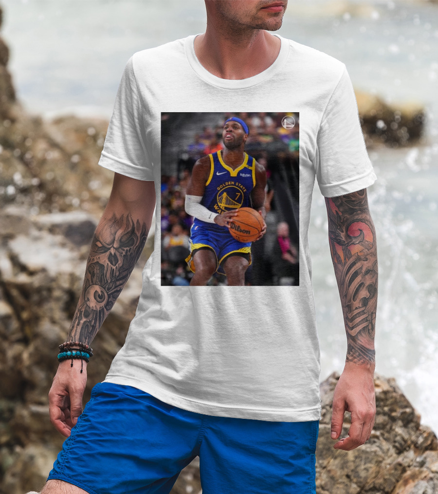 Golden State Warriors Buddy Hield Basketball Action With Wilson Ball T-Shirt