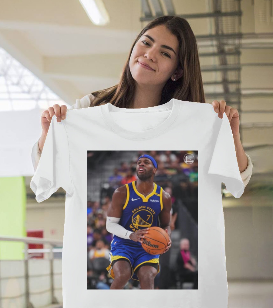 Golden State Warriors Buddy Hield Basketball Action With Wilson Ball T-Shirt