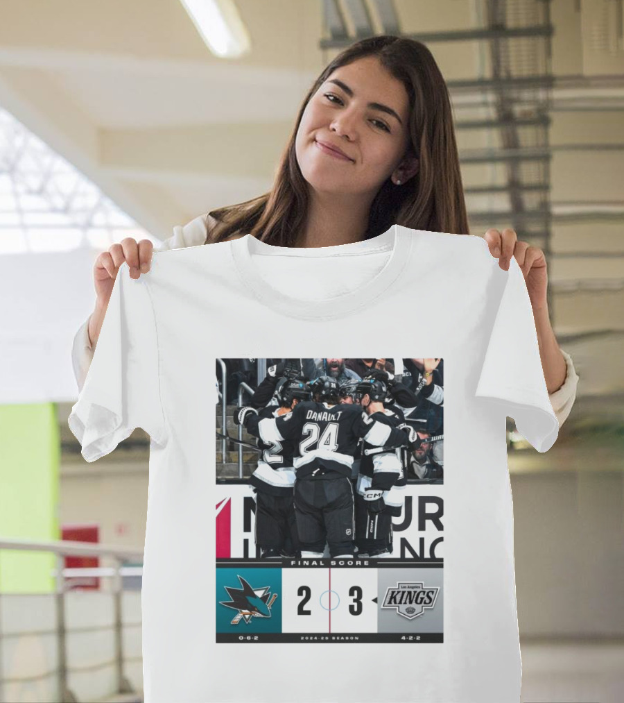 Final Score San Jose Sharks 2 3 Los Angeles Kings NHL 2024-25 Season T-Shirt