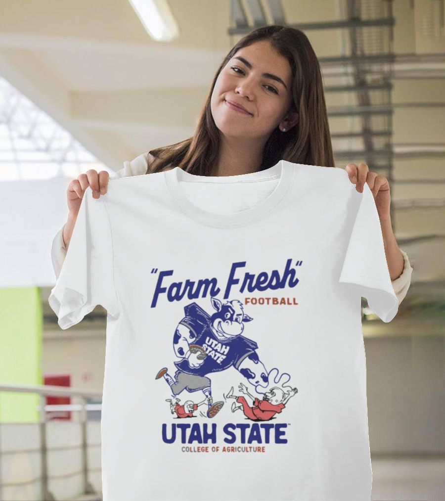 Farm Fresh Football Mootah State Utah State College Of Agriculture T-Shirt