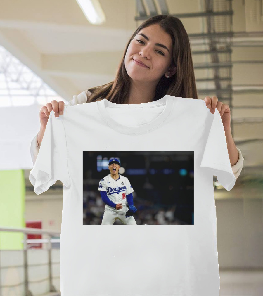 Los Angeles Dodgers Yoshinobu Yamamoto Dialed In World Series Excitement T-Shirt
