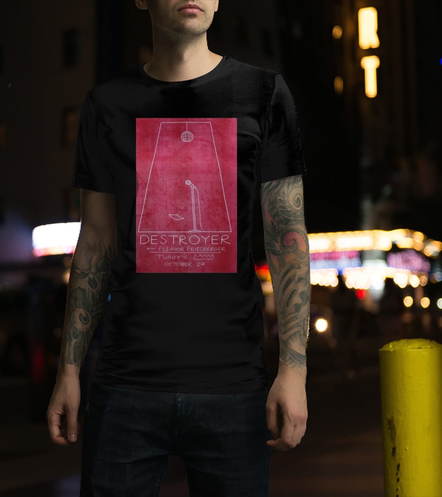 Destroyer With Eleanor Friedberger At Tubby’s October 27 Kingston NY T-Shirt