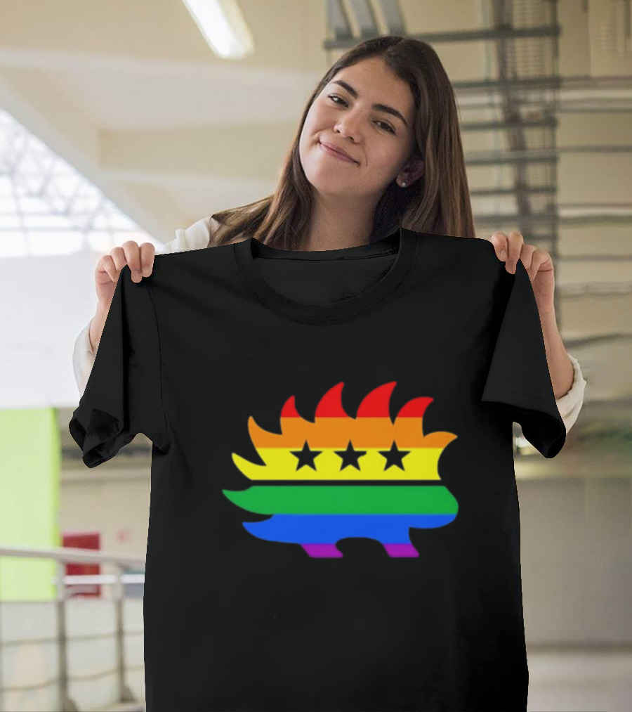 Dr. Simon Goddek Libertarian Porcupine Rainbow Flag Stars T-Shirt