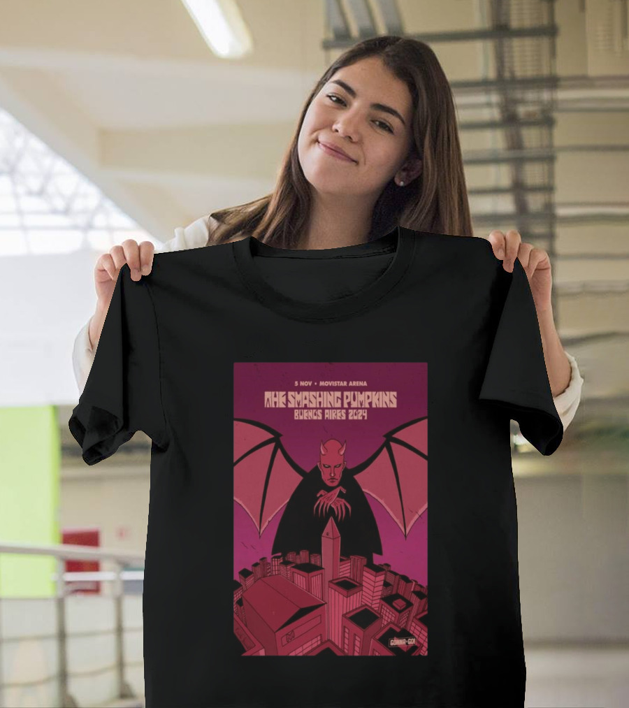 The Smashing Pumpkins Buenos Aires Movistar Arena November 5 2024 Winged Creature Cityscape T-Shirt