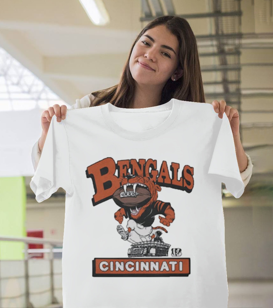 Cincinnati Bengals Mascot Jumping Over Stadium T-Shirt