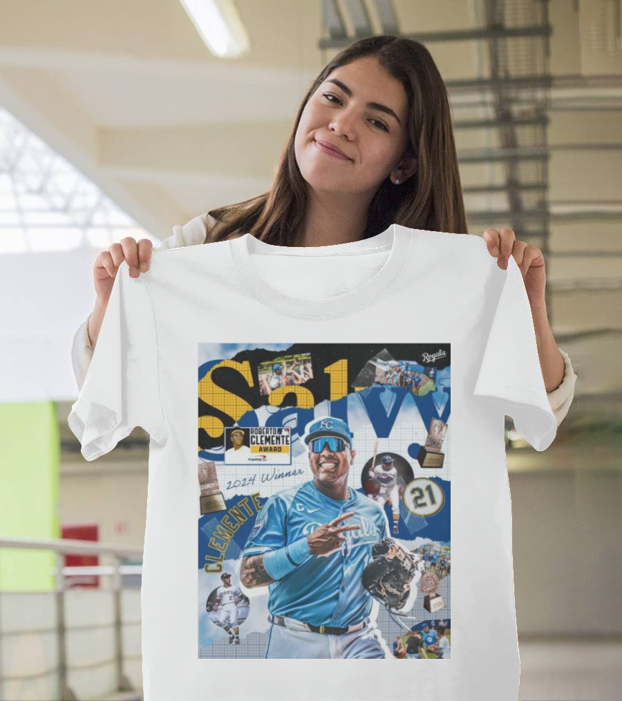 Kansas City Royals Salvy Salvador Perez 2024 Roberto Clemente Award Winner T-Shirt