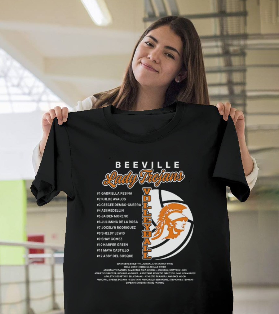 Beeville Lady Trojans Volleyball Team Roster And Iconic Trojan T-Shirt