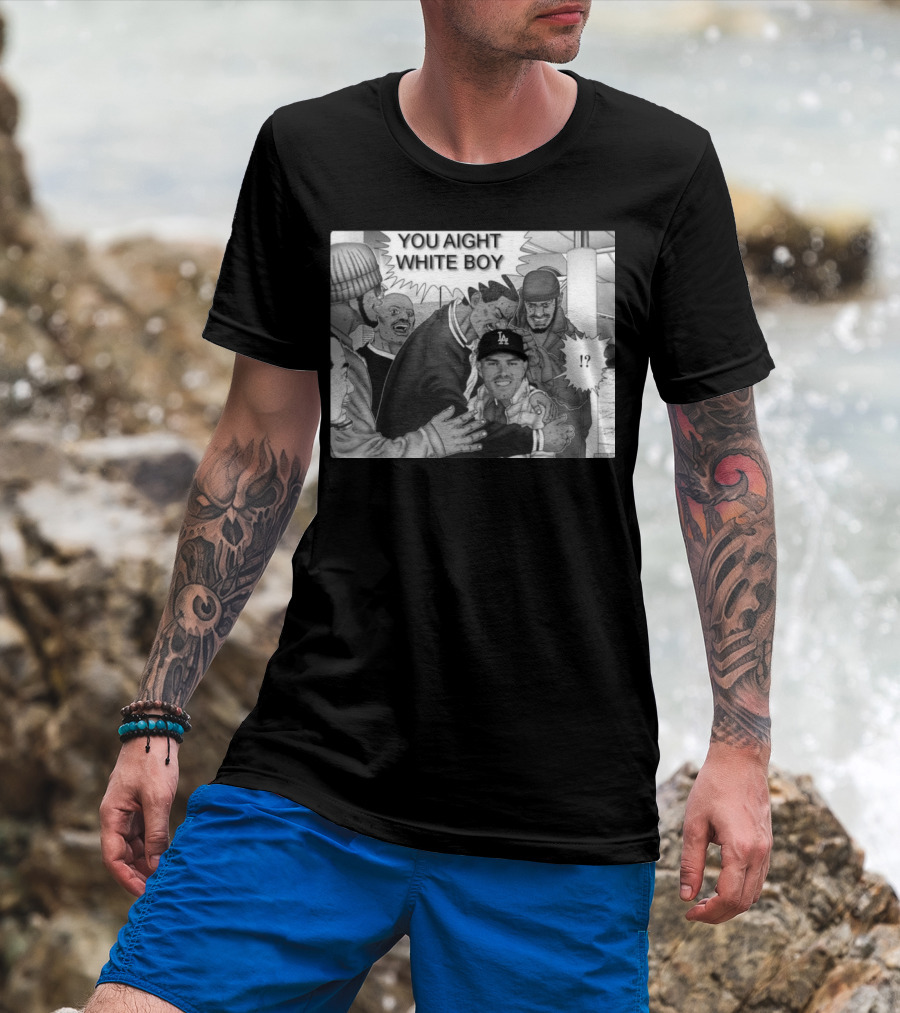 Freddie Freeman LA Dodgers You Aight White Boy Manga T-Shirt