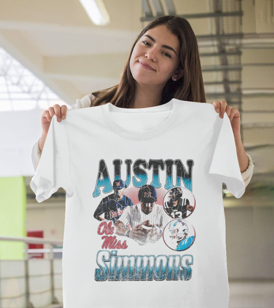 Austin Simmons Ole Miss Rebels Vintage 90s Sports T-Shirt