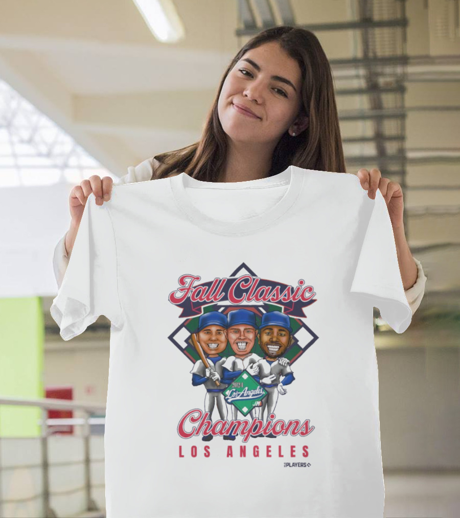 Los Angeles Fall Classic Champions 2024 Players Caricatures MLB T-Shirt